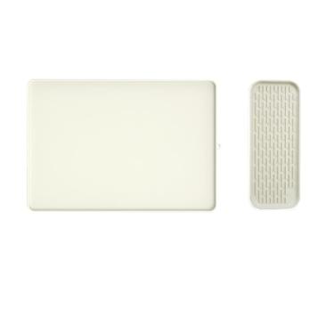 Imagem de FytStycale Conjunto de Tapetes para Café, Tapete de Drenagem Removível para Utensílios de Cozinha, Tapete de Bar, Tapetes de Drenagem para Escorredor de Pratos, Branco, Tamanho real