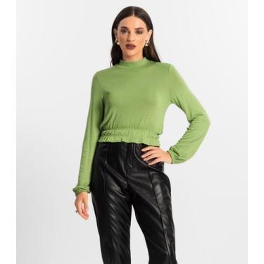 Imagem de Blusa Feminina Tricot Manga Longa Endless Verde, GG, Verde