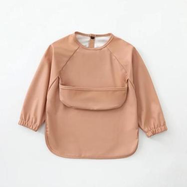 Imagem de Babador Impermeável E De Fácil Limpeza Para Crianças Com Mangas Longas