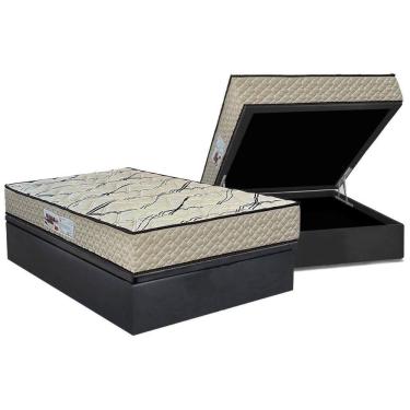 Imagem de Cama Box Baú Casal: Colchão Anatômico Paropas D33 AG65 Max Sono + Base CRC Suede Gray (138x188)