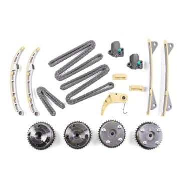 Imagem de AUCERAMIC Kit de corrente de distribuição do motor com tensor e engrenagem para Hyundai Azera Santa Fe Palisade Genesis G70/G80/G90 Kia Cadenza K900 Sedona Sorento 3.3L 3.8L Substitui 243703CGA0