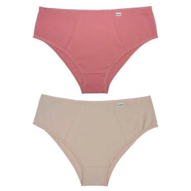 Imagem de Kit/2 Calcinha Delrio 50205 Básica Frente Dupla Cotton T. P/GG, M, D3,