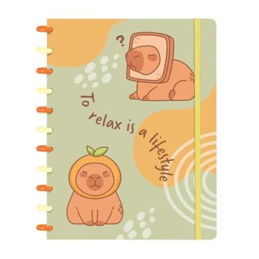 Imagem de Caderno de Discos Iscool Inteligente Flex G Capivibes Relax Verde