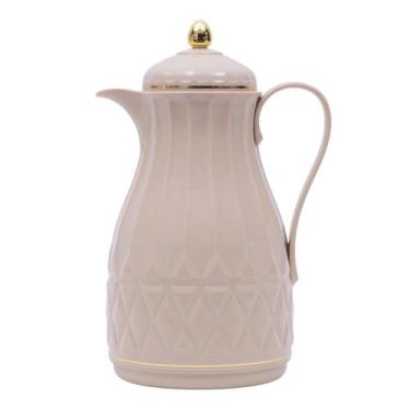 Imagem de Garrafa Termica De Luxo Plastico Vintage Rosa 1 Litro Com Alça Ergonom