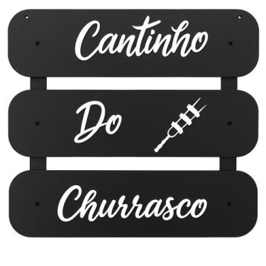 Imagem de Placa Decorativa Parede Cantinho Do Churrasco Área Gourmet Lazer - Imp