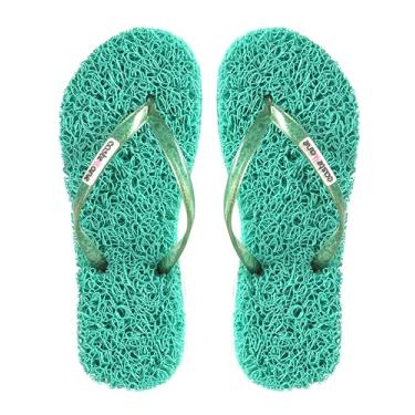 Imagem de Chinelo Casual Conforto ideal para quem sofre com Fascite Plantar, esporão de calcâneo, Hiperidrose Plantar e Neuroma de Morton, sensação de estar pisando em um tapete leve e macio e ainda massageia seus pés. (Verde Piscina, 39/40, BR, Adulto, Faixa Numérico, 39, 40)