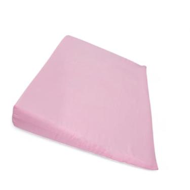 Imagem de Travesseiro Triangular Encosto, Travesseiro Antirefluxo para Berço Mini Cama Antialérgico com Capa Lavável (Capa e Espuma)(Rosa)