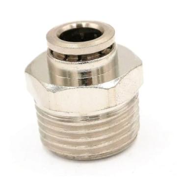 Imagem de WWECCQIJ 1/5.1 cm macho para caber tubo O/D 8 mm níquel pneumático latão push in conector união liberação rápida encaixe de ar encanamento