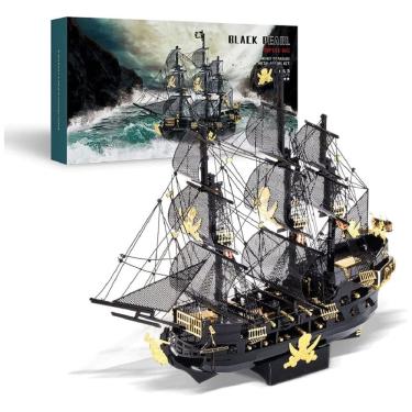 Imagem de Piececool Quebra Cabeças 3D Navio Militar com Led para Crianças e Adultos, 307 Peças