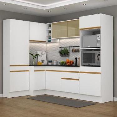 Imagem de Cozinha Completa De Canto Com Armário E Balcão Branca - MULTIMOVEIS