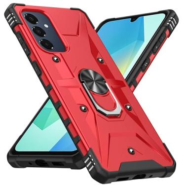 Imagem de SORAKA Capa para Samsung Galaxy A16 5G com suporte para anel,PC rígido e TPU macio,proteção dupla 2 em 1,compatível com suportes magnéticos para carros