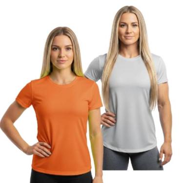 Imagem de Kit 2 Camisetas Dry Fit Feminina Manga Curta Trendixx  Secagem Rápida 