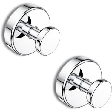 Imagem de Ganchos com ventosa para chuveiro removíveis toalha janela de banheiro porta vidro parede Gancho roupão banho em aço inoxidável SUS304 pendurar - Pacote 2 unidades