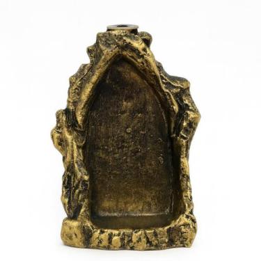 Imagem de Incensário Cascata Gruta Dourado 14 cm em Resina - Bialluz