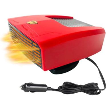Imagem de Aquecedor de carro de 12 volts que se conecta ao isqueiro, desembaçador e descongelador de para-brisa portátil de 150 W, base rotativa de 360 graus