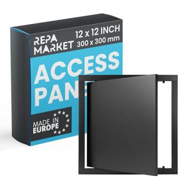 Imagem de Painel de acesso de plástico antracite, 30,5 cm x 30,5 cm, placa de cobertura com aba, encanamento, eletricidade, painel de acesso de parede de alarme para drywall - Fechadura de porta de caixa