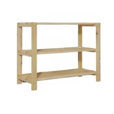 Imagem de Estante com 3 prateleiras Larga Multiuso Organizadora Revistas Sapatos e Tênis(Com Rodinhas)