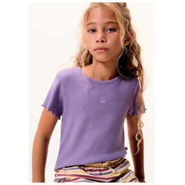 Imagem de Hering Kids Blusa Manga Curta em Ribana Roxo-Feminino