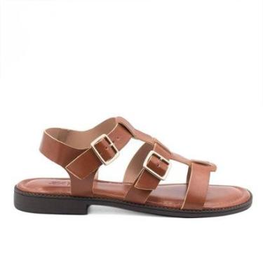 Imagem de Sandália Rasteira Zatta Duas Fivelas Liah Caramelo Marrom 34-Feminino