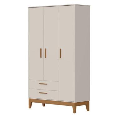 Imagem de Guarda Roupa Infantil Flip 3 Portas Areia Acetinado - Reller