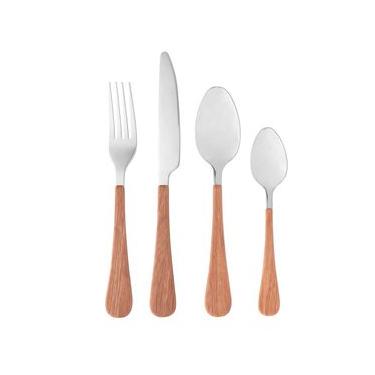 Imagem de Faqueiro Wolff Milão em Aço Inox e Cabo Amadeirado  24 Peças Inox