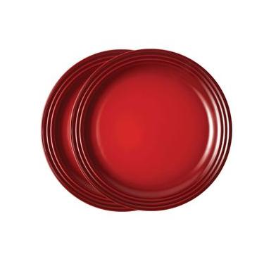 Imagem de Prato Redondo 27 cm 2 Peças Vermelho V2 Le Creuset