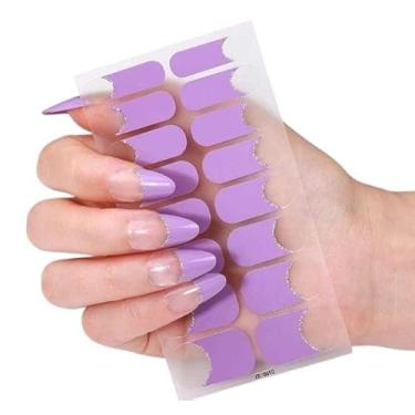 Imagem de Kit Adesivos para Unhas com 4 Modelos, Sem gel e Autocolante. Lilás Traço Prata, Róseo Degradê, Róseo Claro Brilho e Marrom Glitter