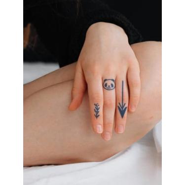 Imagem de Suco de ervas semipermanentes festival tatuagens olhos em movimento flechas panda festa diária feriado pulso dedo ombro pescoço braço perna clavícula corpo impermeável tatuagem adesivo 1 peça