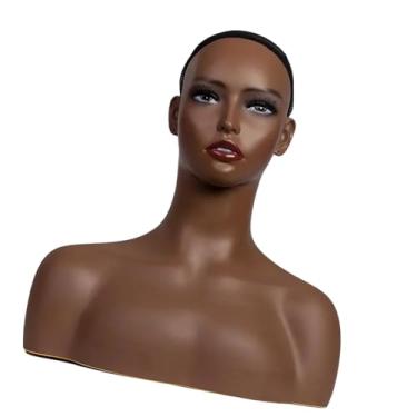 Imagem de Zialofi Modelo da cabeça do manequim fêmea Modelo Hat Helder Display Display Stand Wig Modelo Cabeça com ombro para a peruca de colar, Style a