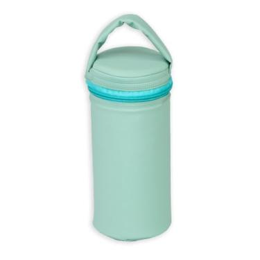 Imagem de Porta Mamadeira e Copo Bebê e Infantil Térmico 1 Litro Impermeável Verde