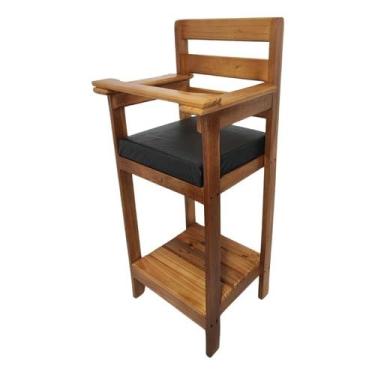 Imagem de Cadeira de Alimentação Infantil em Madeira Maciça – Cadeirão para Bebês e Crianças Ideal para Casa e Restaurante