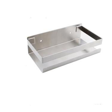 Imagem de Suporte para chuveiro de banheiro, suporte de prateleira de chuveiro de aço inoxidável montado na parede para organização de cesta de cozinha - 20 cm