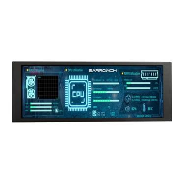 Imagem de VSDISPLAY Monitor LCD de temperatura de computador de 1280 x 480 IPS mini barra esticada de 1280 x 480 IPS, compatível com tema de dados DIY CPU GPU RAM, preto