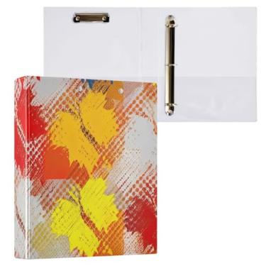 Imagem de Pasta para prancheta de outono de folhas de bordo com três argolas de 2,5 cm, organizador de fichário, 2 unidades