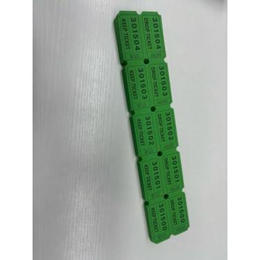 Imagem de THEBLUETOUCH Ingressos para sorteio verde de 5 x 5 cm, total de 1000 peças com números consecutivos, bilhete duplo para eventos, entrada, recompensa de classe, arrecadação de fundos e prêmios - 250