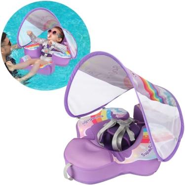 Imagem de Swimbobo Boias Para Bebês Com Cobertura Para Piscina, Não Infláveis, De Tecido Macio E Agradável À Pele, Para Meninos E Meninas, Brinquedos De Piscina (Roxo)