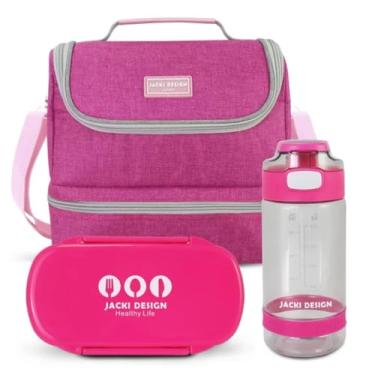 Imagem de Conjunto Lancheira Térmica com Pote p/Lanche 450ml e Garrafa 550ml (Rosa)