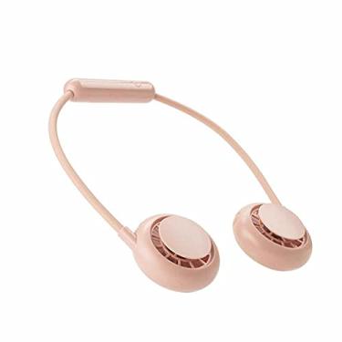 Imagem de AEWFRRV Ventilador de pescoço pendurado Ventilador de refrigeração USB Mini ventilador elétrico pequeno ventilador portátil (cor: rosa) yubin1993 (cor: rosa)