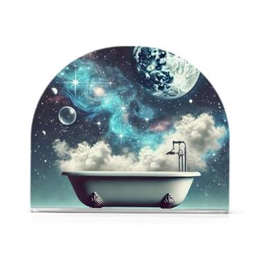 Imagem de Porta-guardanapos azul Moonlight Bath, porta-guardanapos para festa, 1 pacote, suporte de acrílico antiderrapante