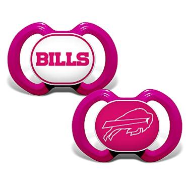 Imagem de BabyFanatic Chupeta rosa para meninas, pacote com 2 - NFL Buffalo Bills