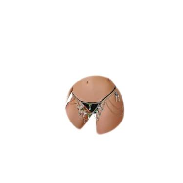 Imagem de Cinto de corrente de borla de cristal, cinto de barriga de metal ajustável para roupa de concerto de rave, várias camadas de verão, praia, quadril, barriga para mulheres