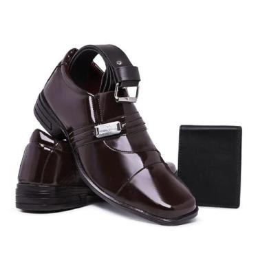 Imagem de Kit sapato social confortavel marrom lançamento - Vegas Store, Marrom,