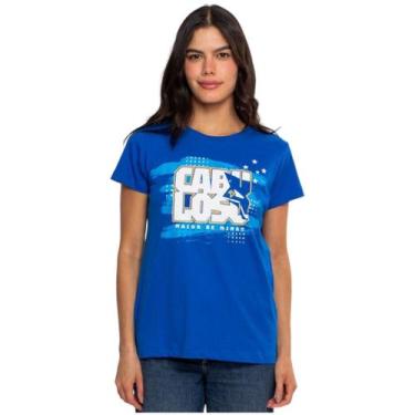 Imagem de Camiseta Baby Look Cruzeiro Oficial Cabuloso, Azul, P
