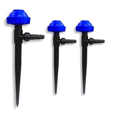 Imagem de Kit 3 Aspersor Vulcão Rosca 1/2 + Haste 30cm c/ Adaptador - Agrojet, P