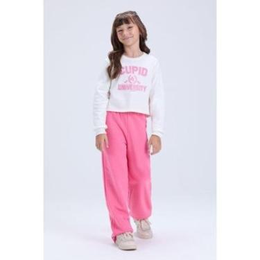 Imagem de Conjunto Infantil Feminino Inverno Moletom Wide Leg University-Feminino