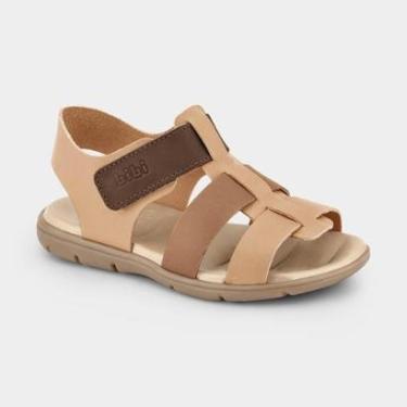 Imagem de Sandália Infantil Bibi Sandals Kids Bege com Marrom-Masculino