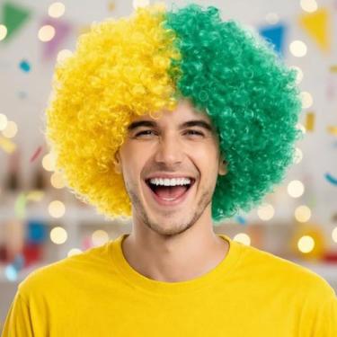 Imagem de Peruca Brasil Verde Amarela Leve Confortavel Festa - Brup