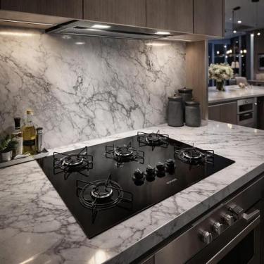 Imagem de Cooktop Itatiaia Essencial 5 Bocas Preto com Mesa de Vidro Temperado e