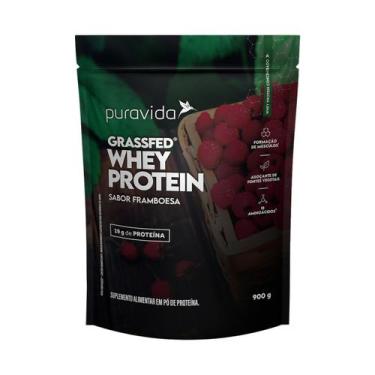 Imagem de Grassfed Whey Protein - Refil 900g Framboesa - Pura Vida - Puravida