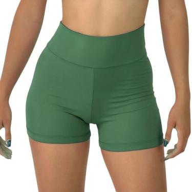 Imagem de Short Feminino Academia Sem Bolso Zero Transparência - Genérico, Verde